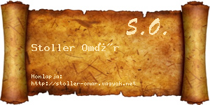 Stoller Omár névjegykártya